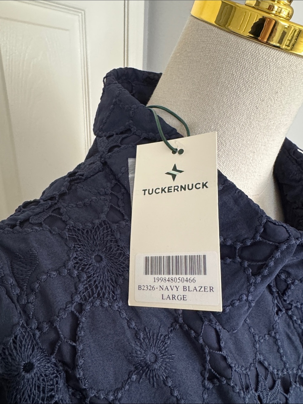 Tuckernuck Navy Eyelet Delaney Dress - Brand New With Tags, Size Large - Picture 2 of 10